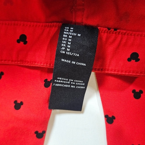 Disney x Forever 21 Pants Womens Medium Red Mickey Mouse Stylish Fashion Apparel - Picture 6 of 10